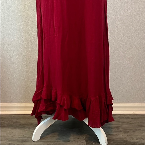 Free People Lace/Ruffle Strappy Maxi Dress Red Size Medium *Flaw - Picture 7 of 11